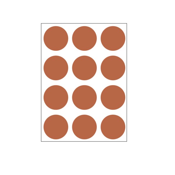 1-1/4" Color Coding Dots Copper - Sheet Form